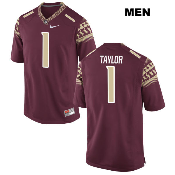 Men's NCAA Nike Florida State Seminoles #1 Levonta Taylor College Red Stitched Authentic Football Jersey ZNL8669JE